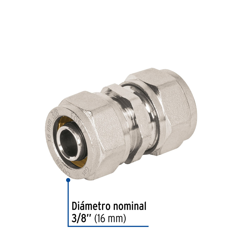 Cople de compresion para PEALPE FOSET 3/8"