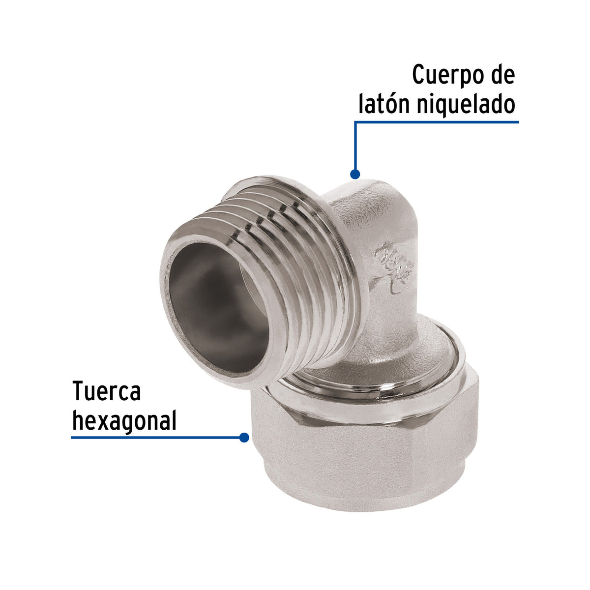 Codo 90° para PEALPE, 3/8', con rosca macho, FOSET