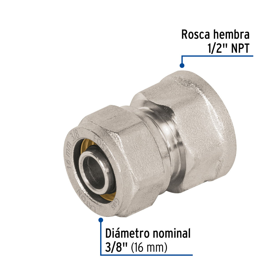 Conector para PEALPE con rosca hembra FOSET 3/8"