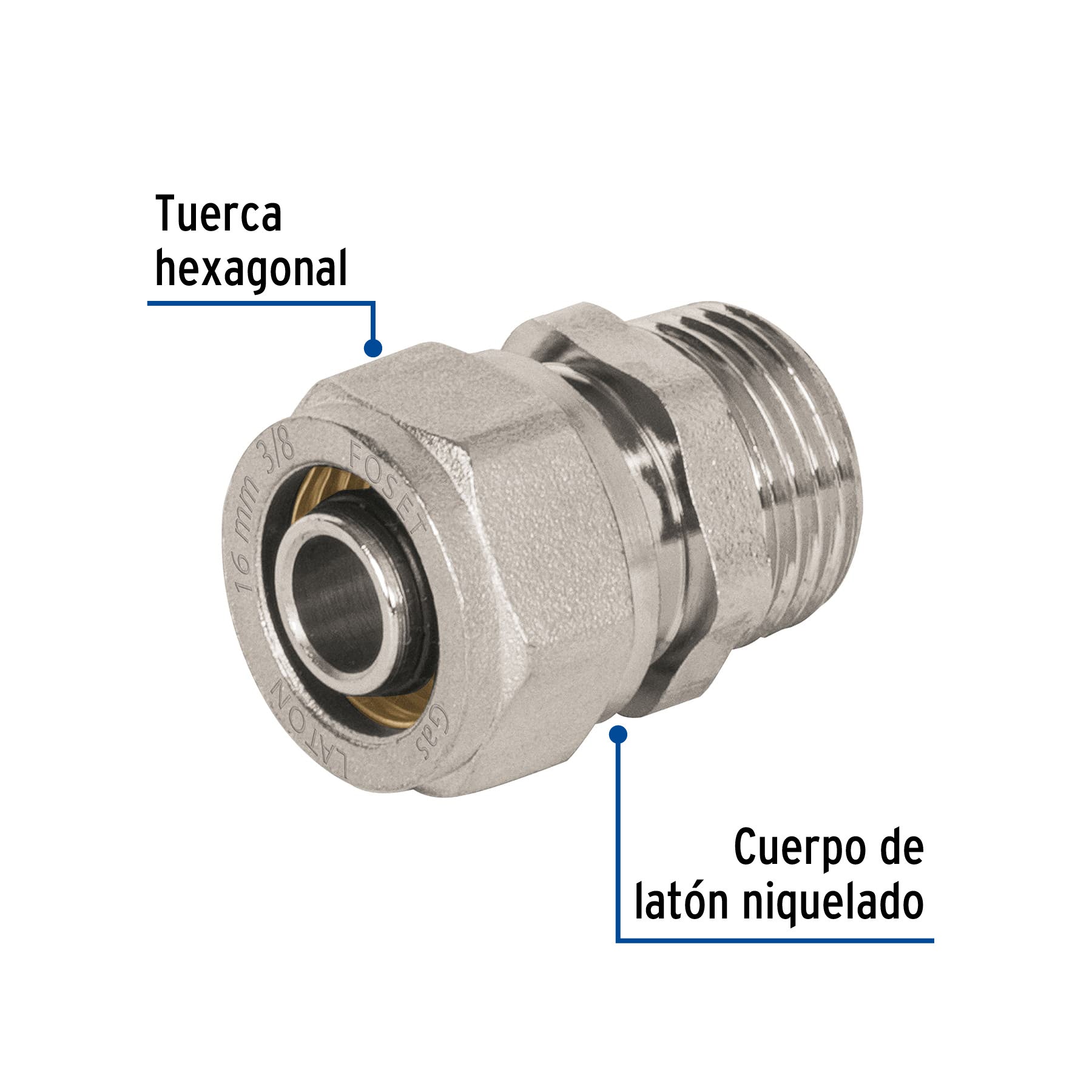 Conector para PEALPE con rosca macho FOSET 3/8"