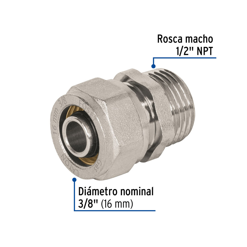 Conector para PEALPE con rosca macho FOSET 3/8"