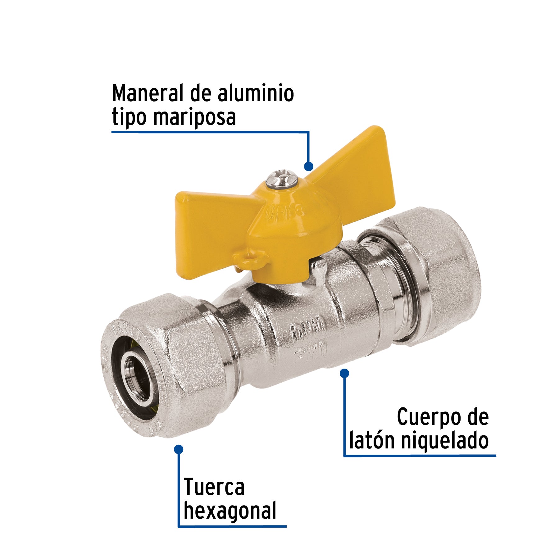 Valvula esfera para PE-AL-PE FOSET 3/8"