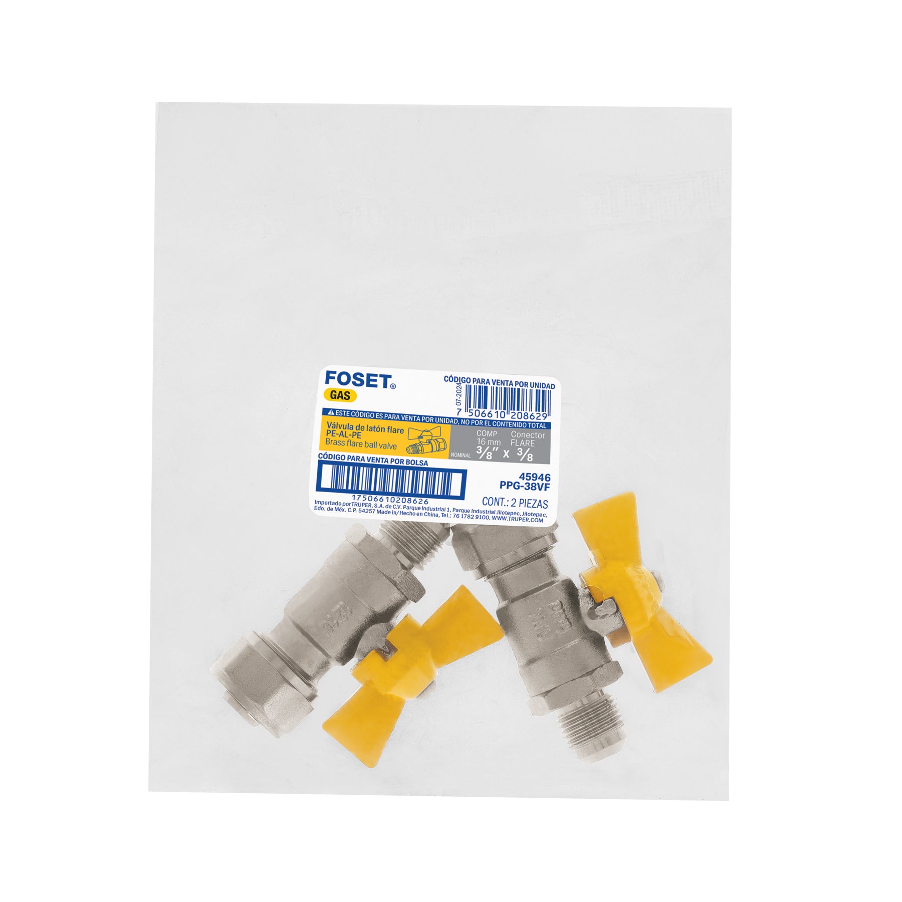Valvula esfera para PE-AL-PEa flare FOSET 3/8"