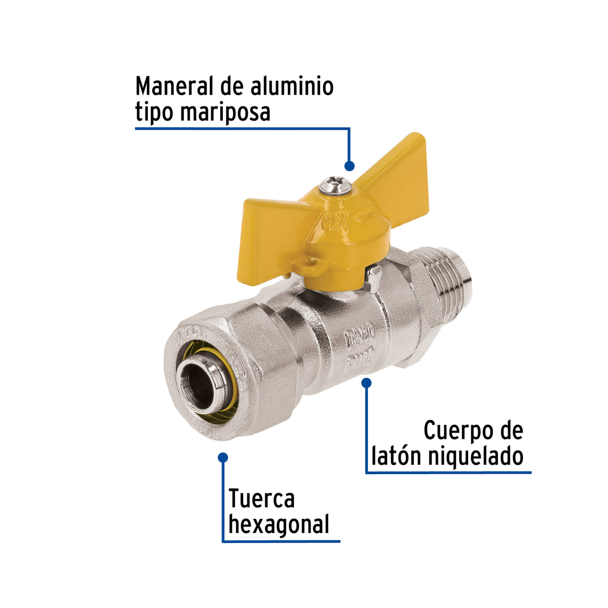 Valvula esfera para PE-AL-PEa flare FOSET 3/8"