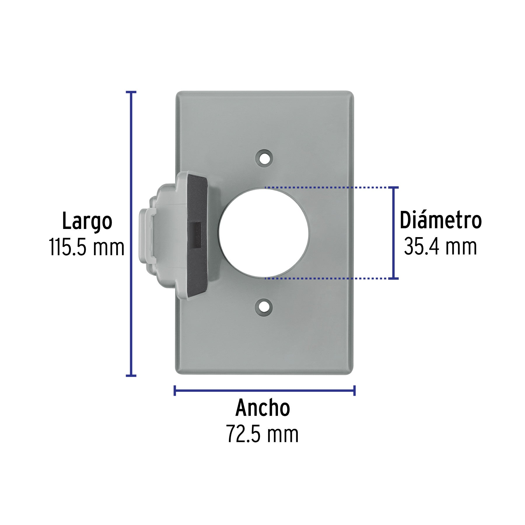Placa contacto redondo, policarbonato,p/intemperie, Standard