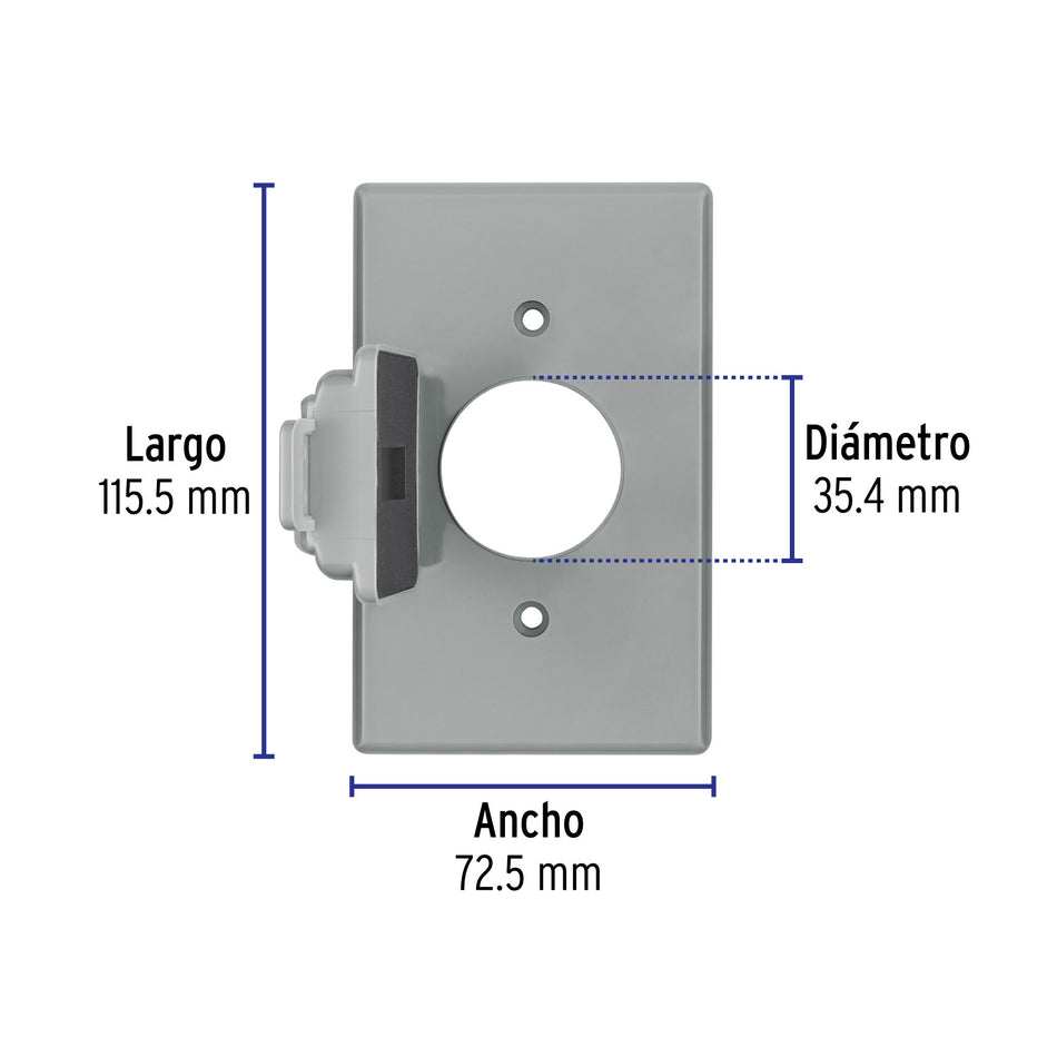 Placa contacto redondo, policarbonato,p/intemperie, Standard