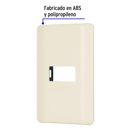 Placa 1 módulo, marfil, línea Volteck Basic