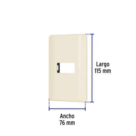 Placa 1 módulo, marfil, línea Volteck Basic