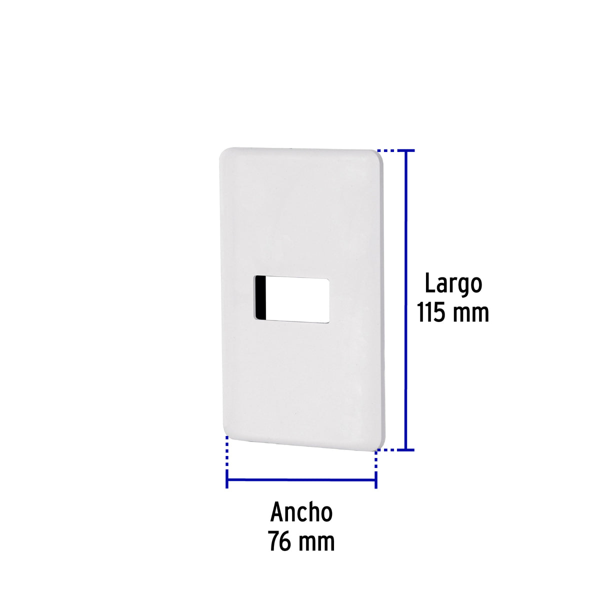 Placa 1 módulo de ABS, blanca, Volteck Basic