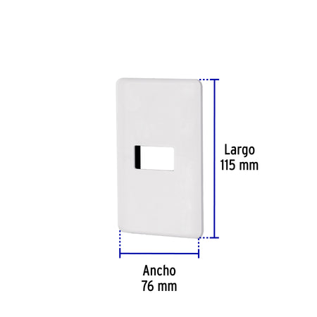 Placa 1 módulo de ABS, blanca, Volteck Basic