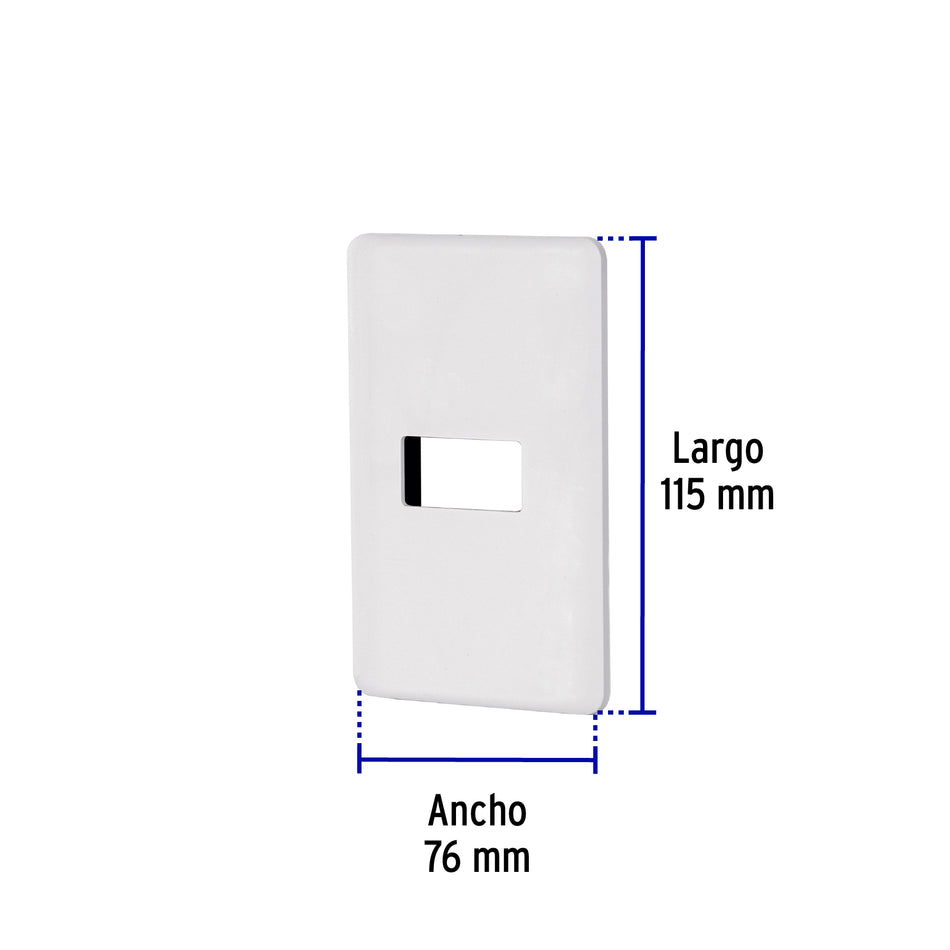 Placa 1 módulo de ABS, blanca, Volteck Basic