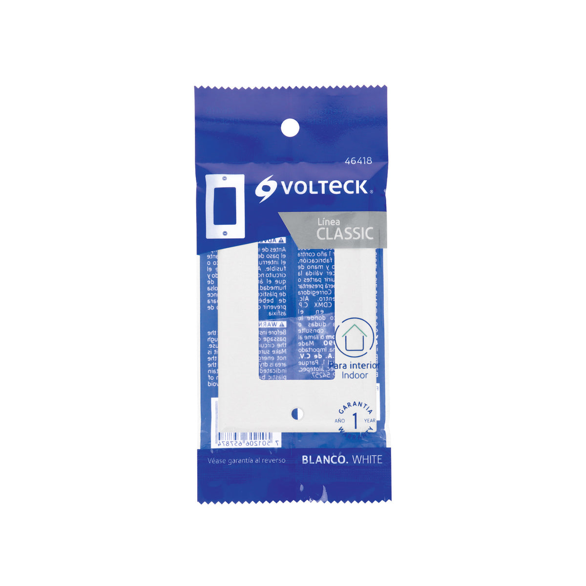 Placa 1 ventana, de policarbonato, línea Classic, Volteck