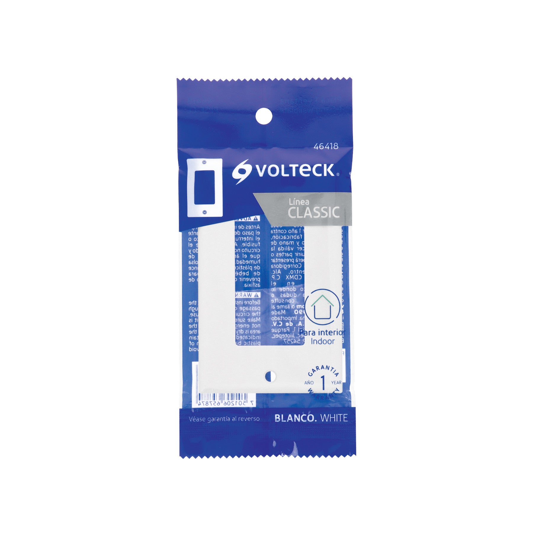 Placa 1 ventana, de policarbonato, línea Classic, Volteck