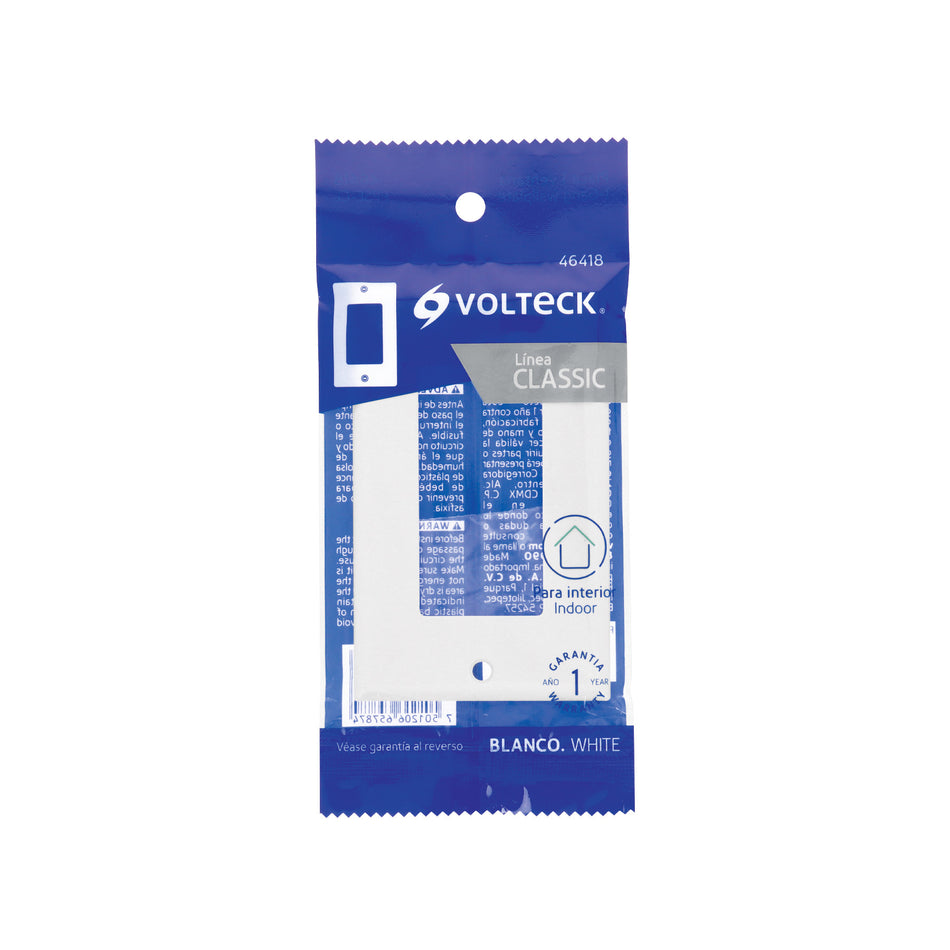 Placa 1 ventana, de policarbonato, línea Classic, Volteck