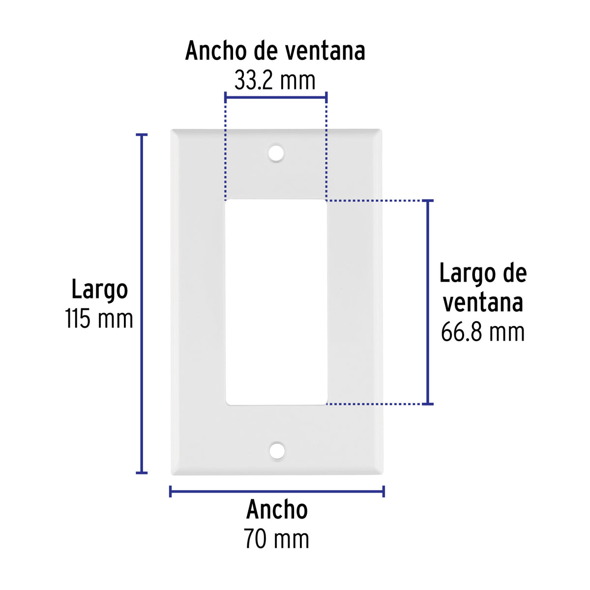 Placa 1 ventana, de policarbonato, línea Classic, Volteck