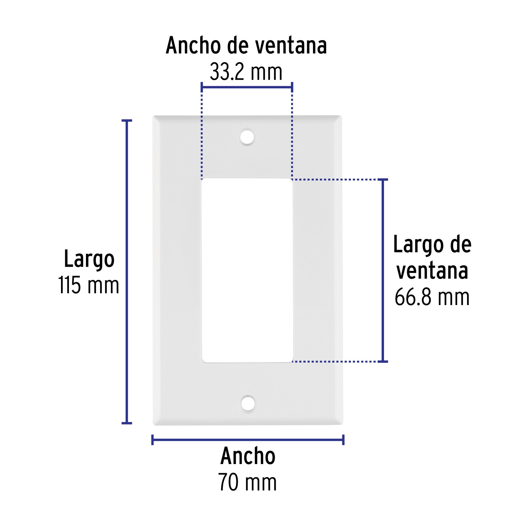 Placa 1 ventana, de policarbonato, línea Classic, Volteck