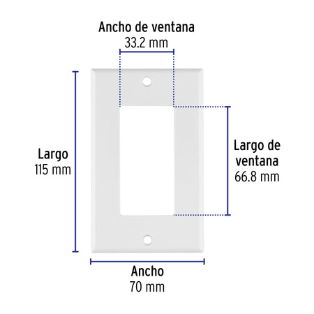 Placa 1 ventana, de policarbonato, línea Classic, Volteck