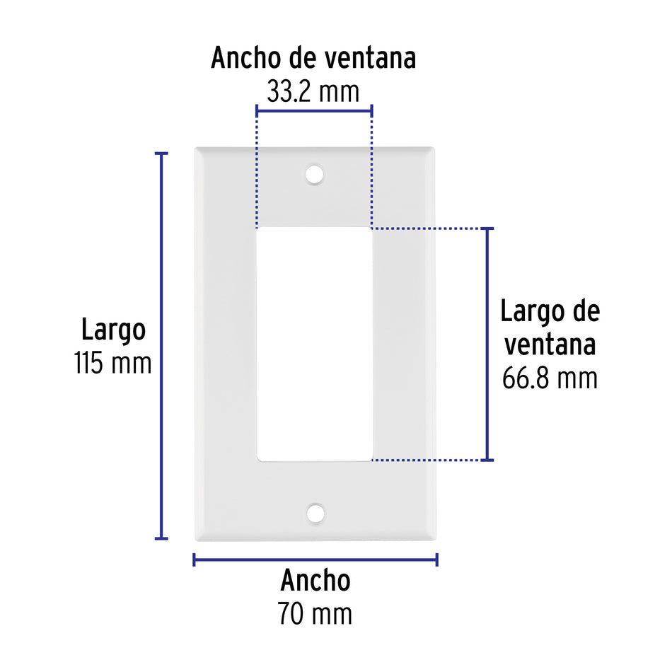 Placa 1 ventana, de policarbonato, línea Classic, Volteck