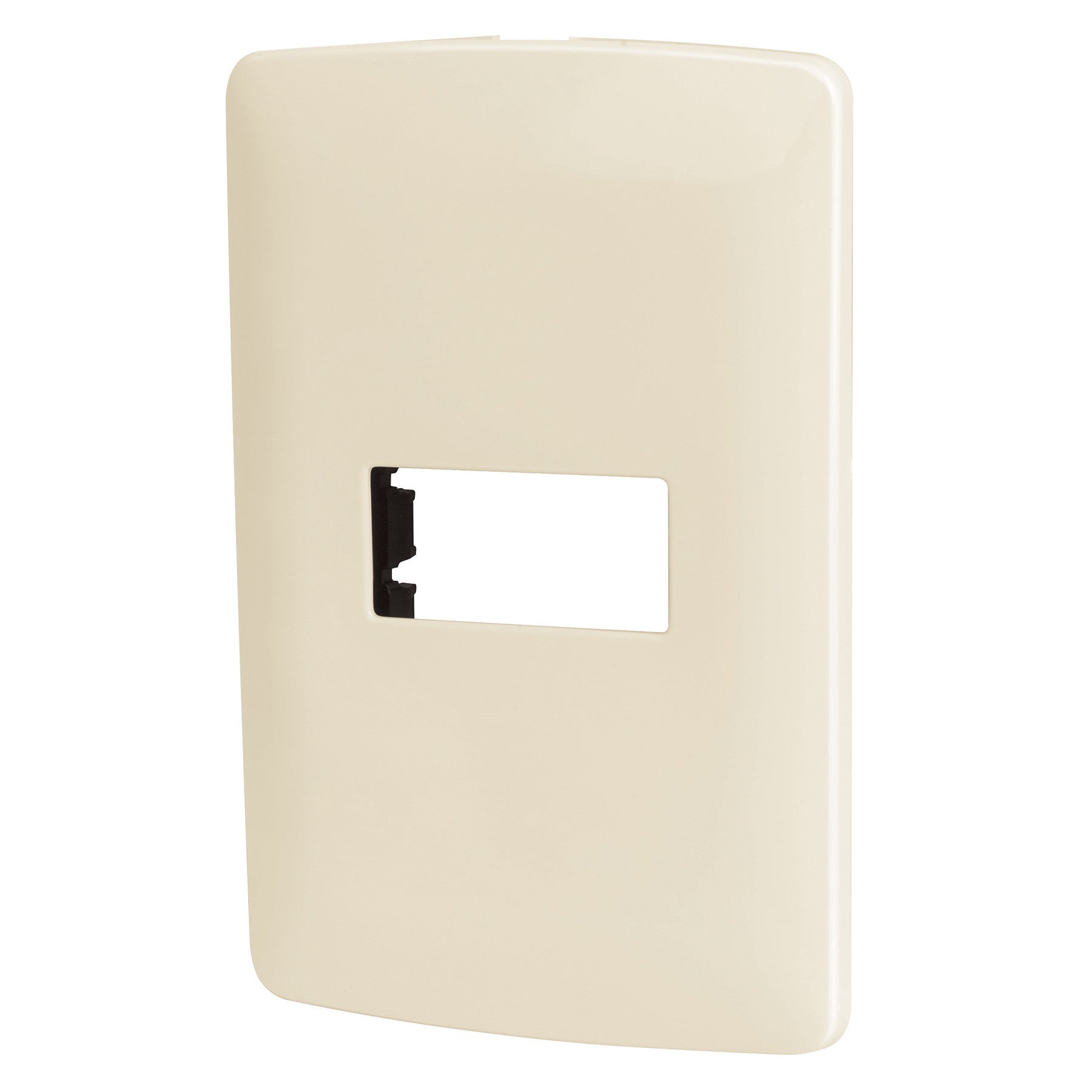 Placa 1 módulo de ABS, línea italiana, color plata, Volteck