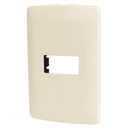 Placa 1 módulo de ABS, línea italiana, color plata, Volteck