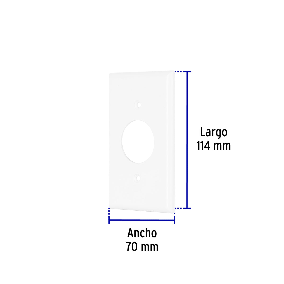 Placa de ABS para contacto redondo, Standard, blanco