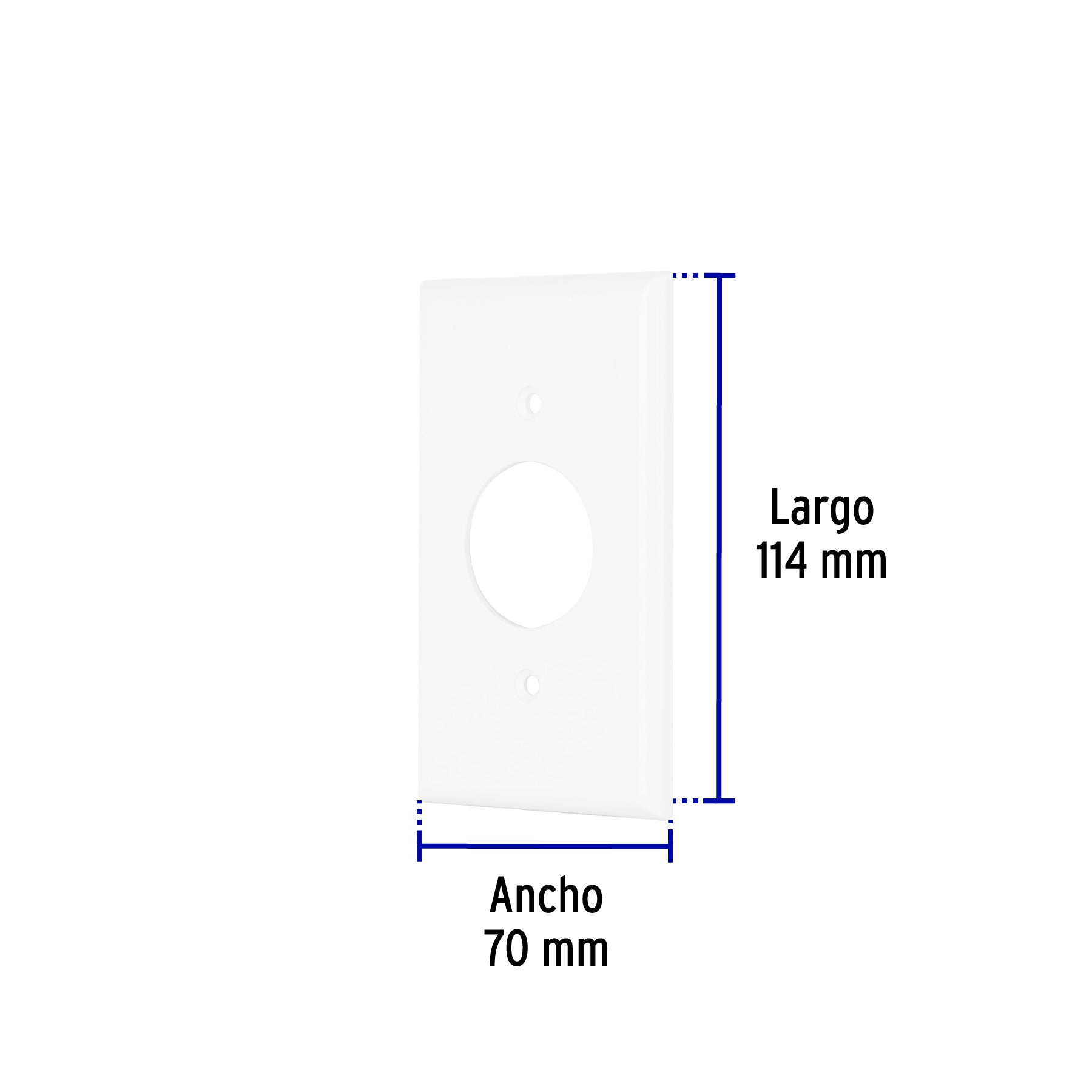 Placa de ABS para contacto redondo, Standard, blanco