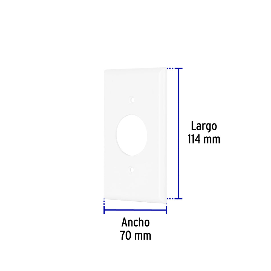 Placa de ABS para contacto redondo, Standard, blanco