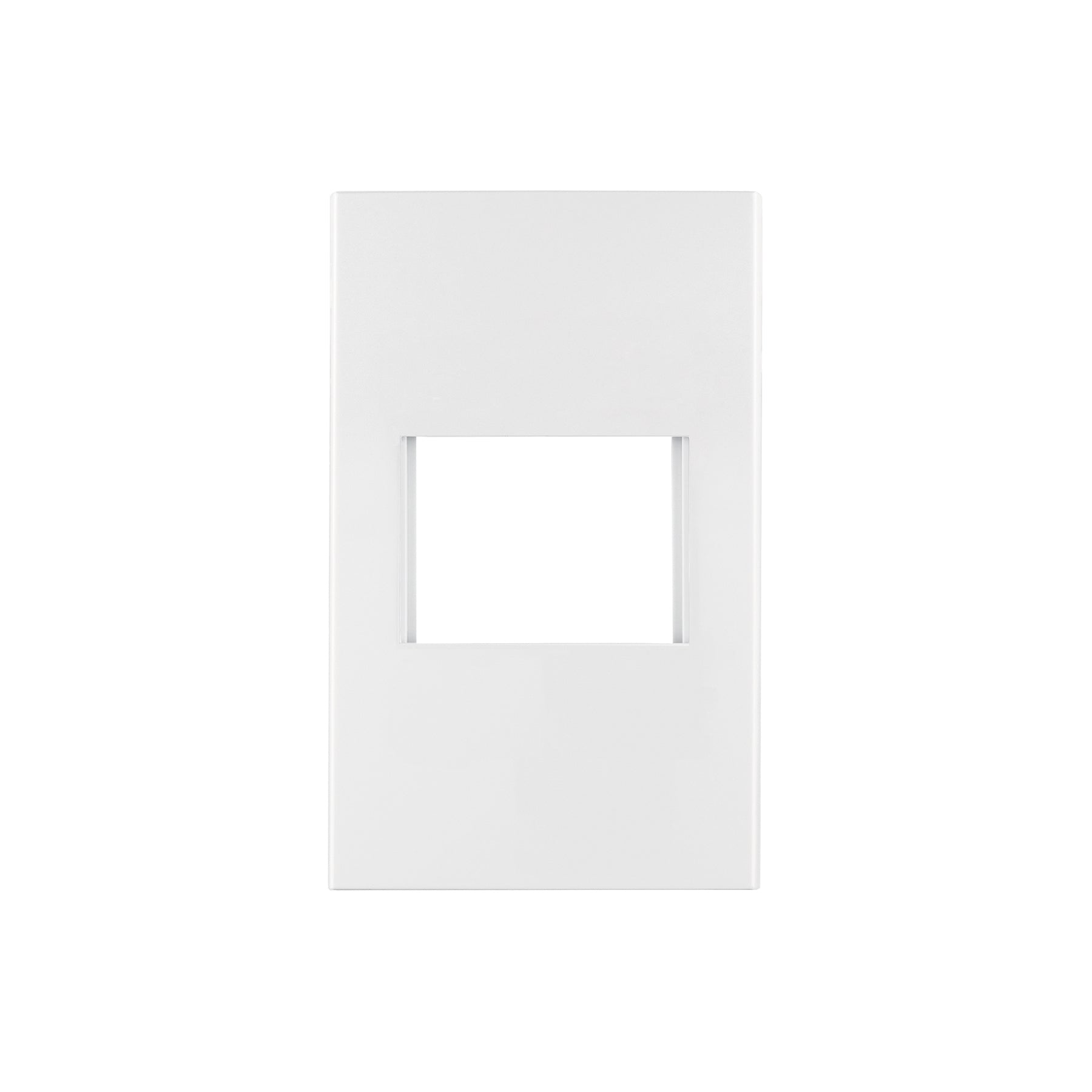 Placa 1 ventana, 1.5 módulos, línea Española, color blanco blanco