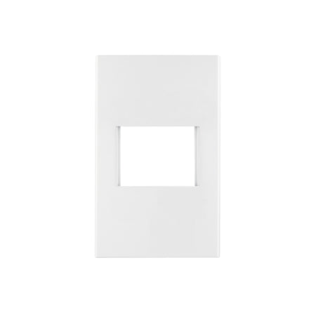 Placa 1 ventana, 1.5 módulos, línea Española, color blanco blanco