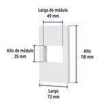 Placa 1 ventana, 1.5 módulos, línea Española, color blanco blanco