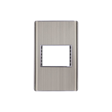 Placa de acero inox con 1 ventana 1.5 módulos, línea Lisboa