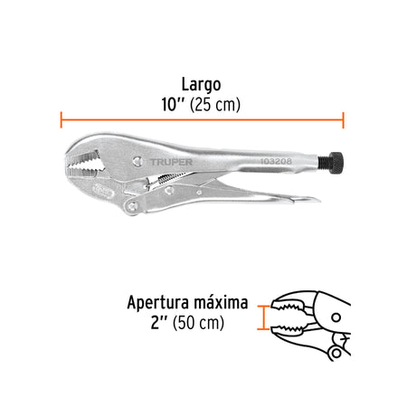 Pinza de presión 10' mordaza recta, tipo japonés, Truper