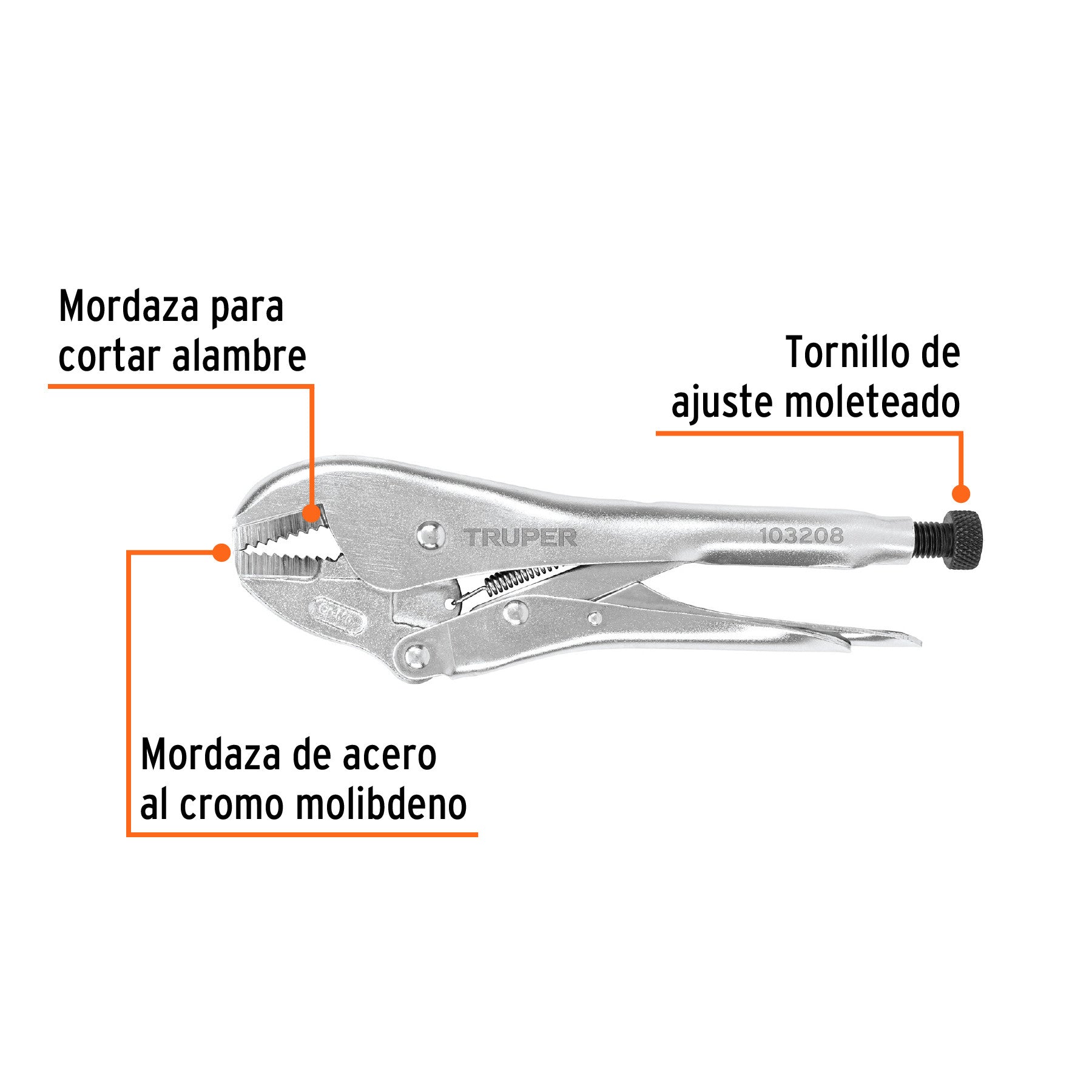 Pinza de presión 10' mordaza recta, tipo japonés, Truper