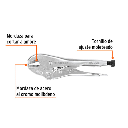 Pinza de presión 10' mordaza recta, tipo japonés, Truper