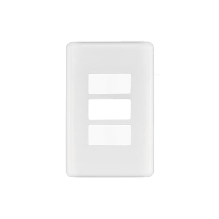 Placa 3 módulos de ABS, blanca, Volteck Basic