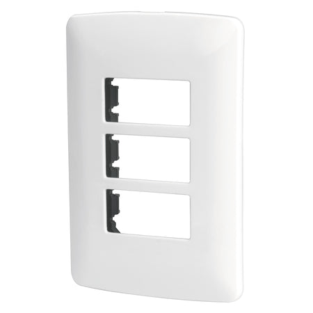 Placa de 3 modulos blanca Linea Italiana VOLTECK
