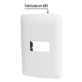 Placa módulos de ABS, línea italiana, color plata, Volteck Placa 3 módulos de ABS, línea italiana, color plata