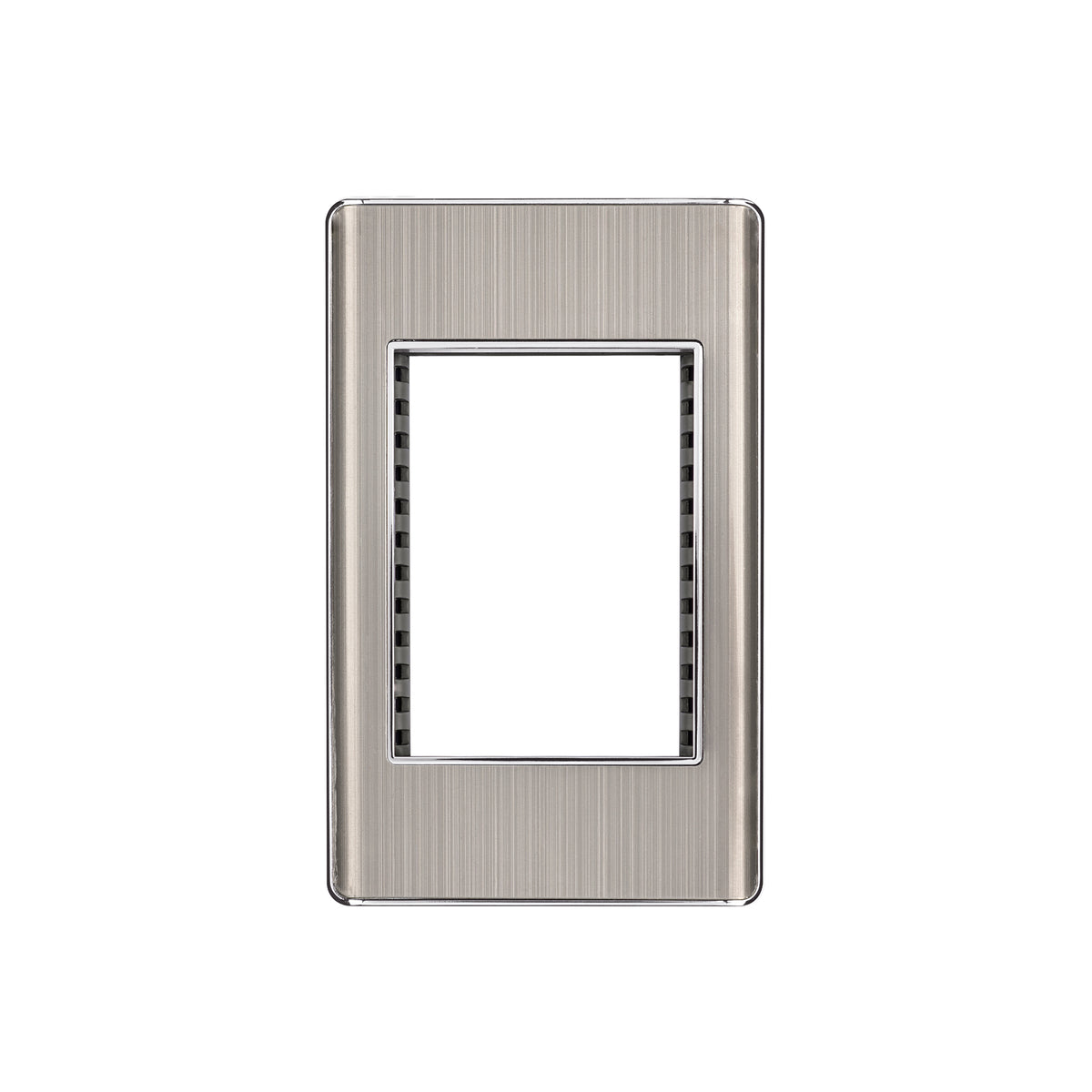Placa de acero inox con 1 ventana 3 modulos linea Lisboa