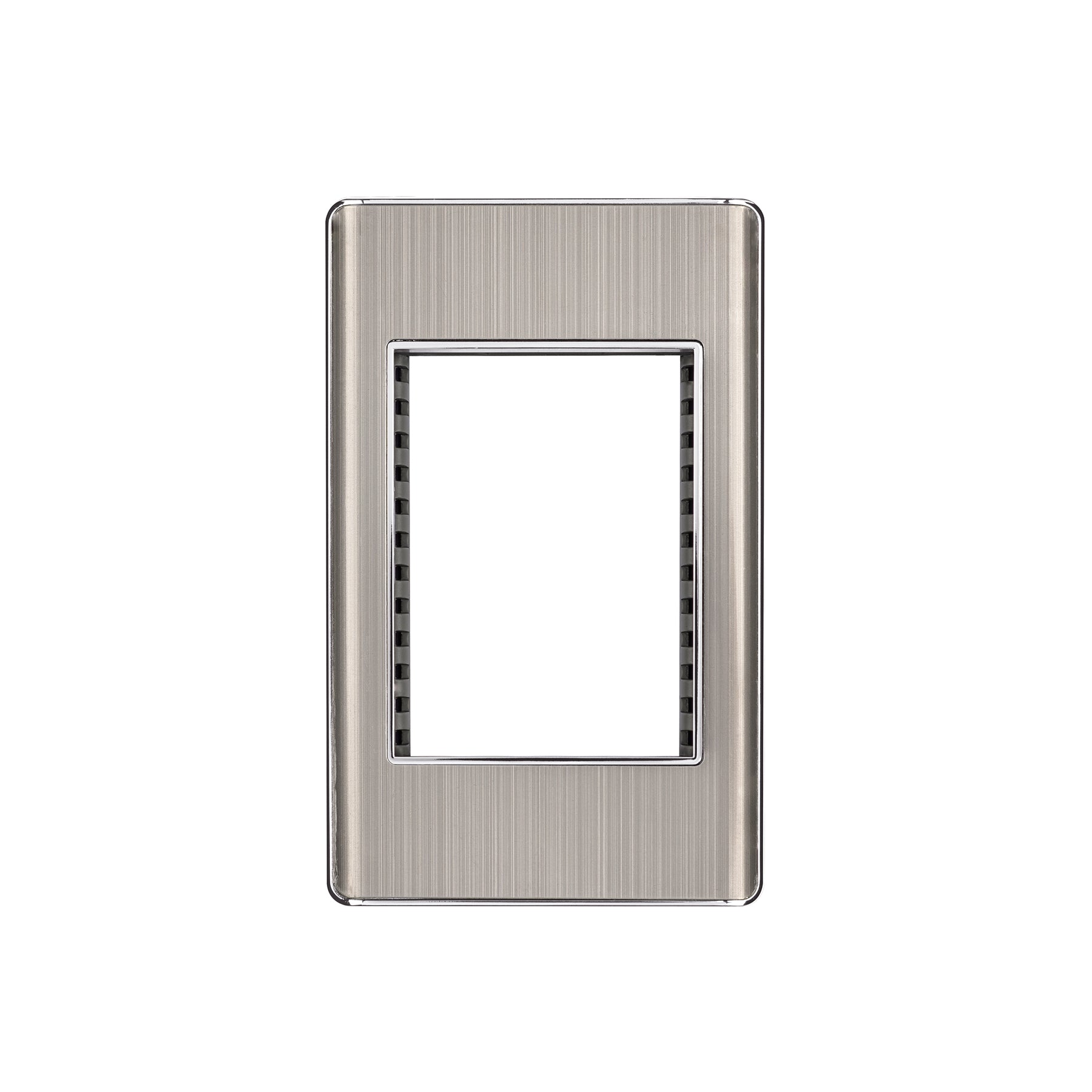 Placa de acero inox con 1 ventana 3 modulos linea Lisboa