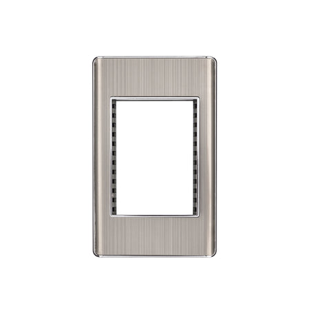 Placa de acero inox con 1 ventana 3 modulos linea Lisboa