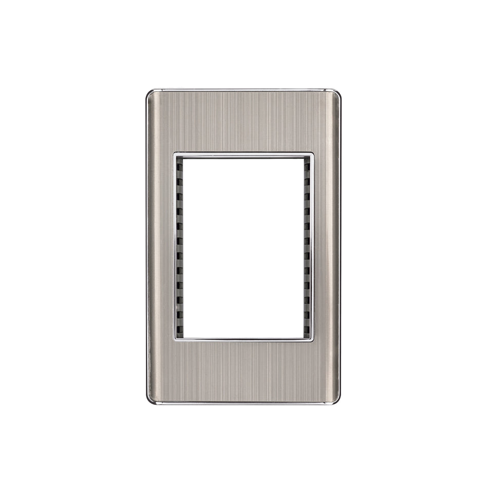 Placa de acero inox con 1 ventana 3 modulos linea Lisboa
