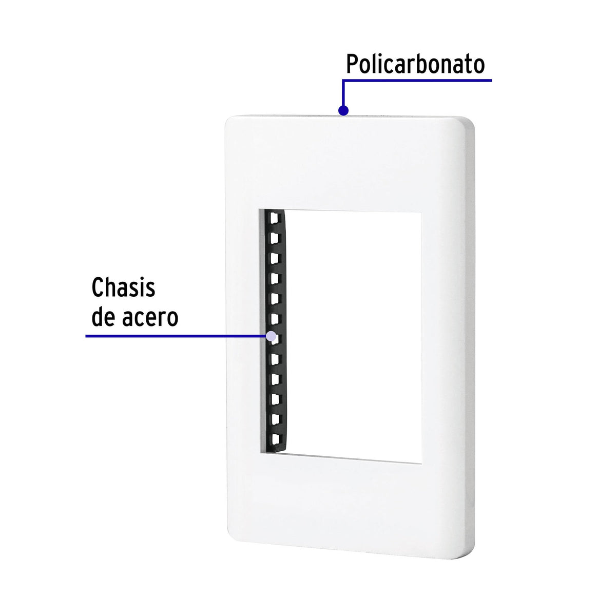 Placa de 1 ventana 3 modulos linea Lisboa Volteck blanca