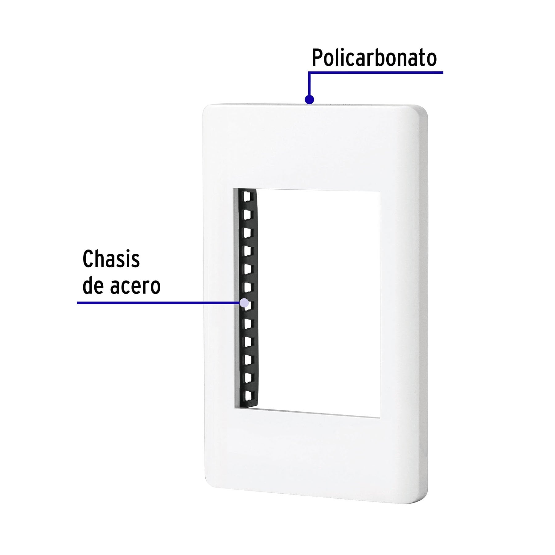 Placa de 1 ventana 3 modulos linea Lisboa Volteck blanca