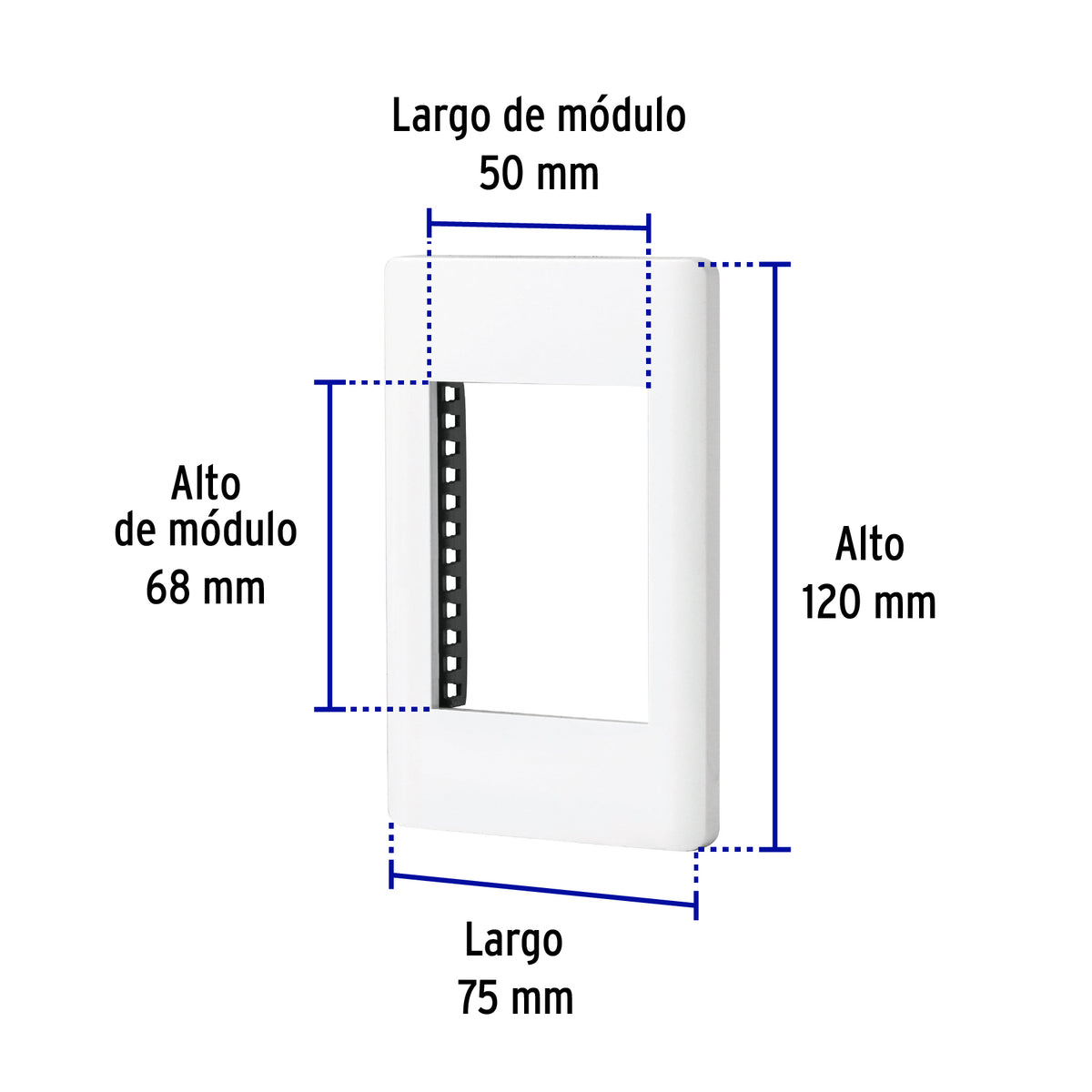 Placa de 1 ventana 3 modulos linea Lisboa Volteck blanca