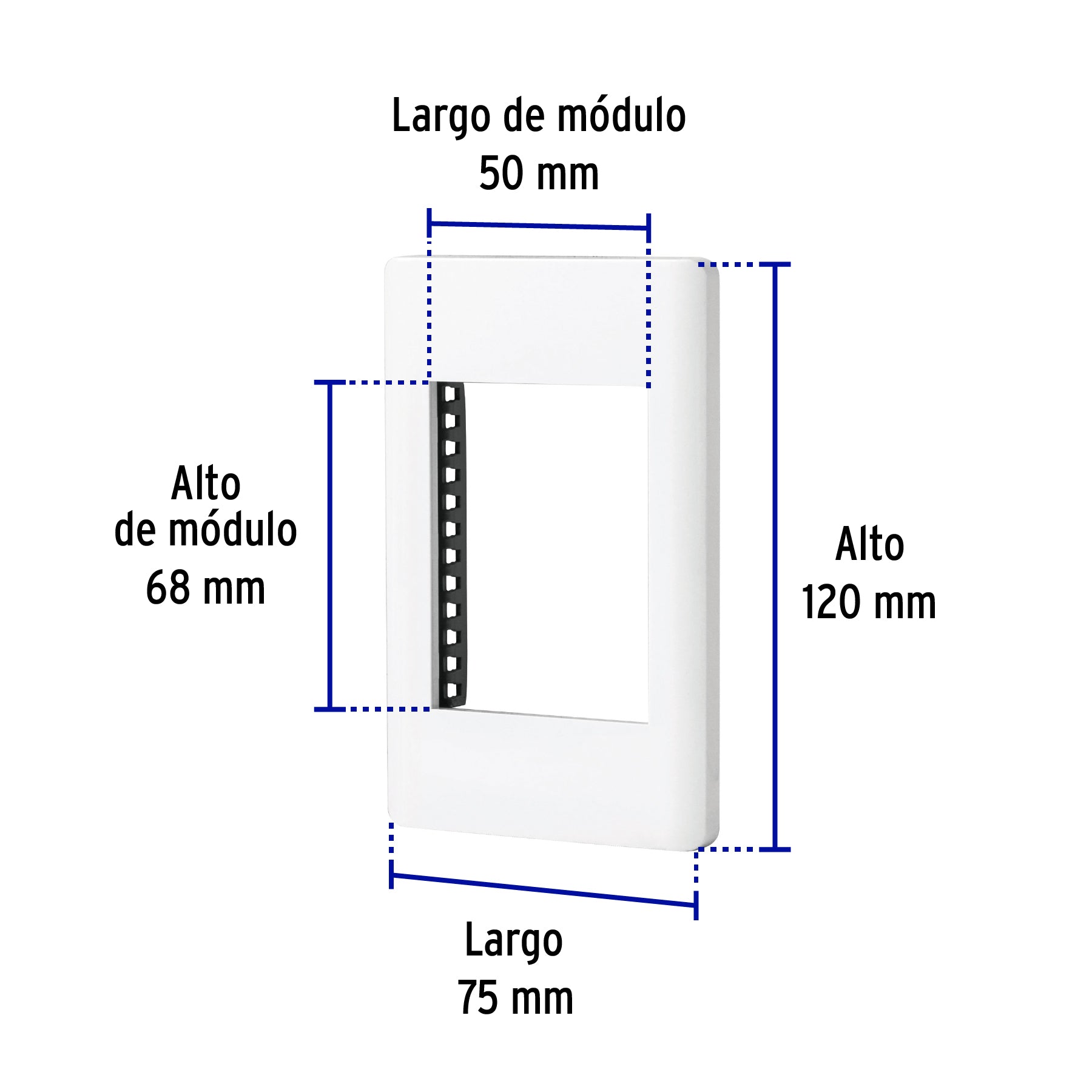 Placa de 1 ventana 3 modulos linea Lisboa Volteck blanca