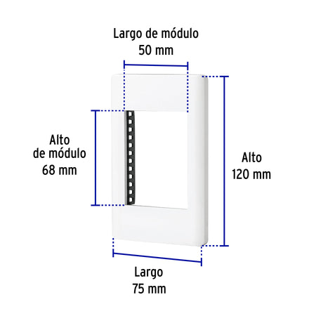 Placa de 1 ventana 3 modulos linea Lisboa Volteck blanca