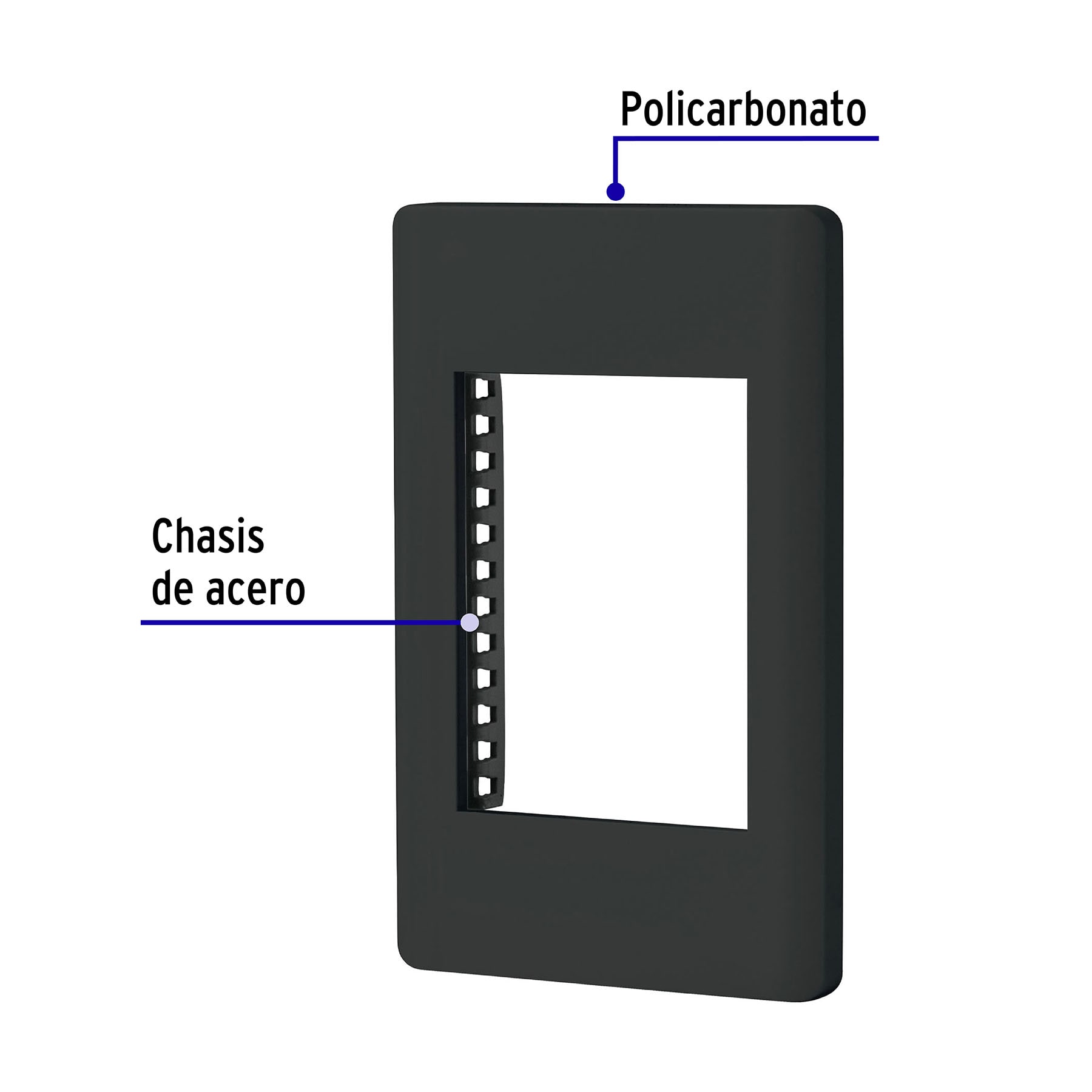 Placa de 1 ventana 3 modulos linea Lisboa Volteck negra