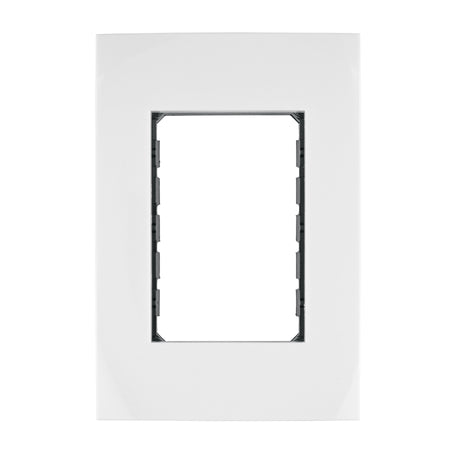 Placa 3 modulos de ABS linea Oslo color blanco