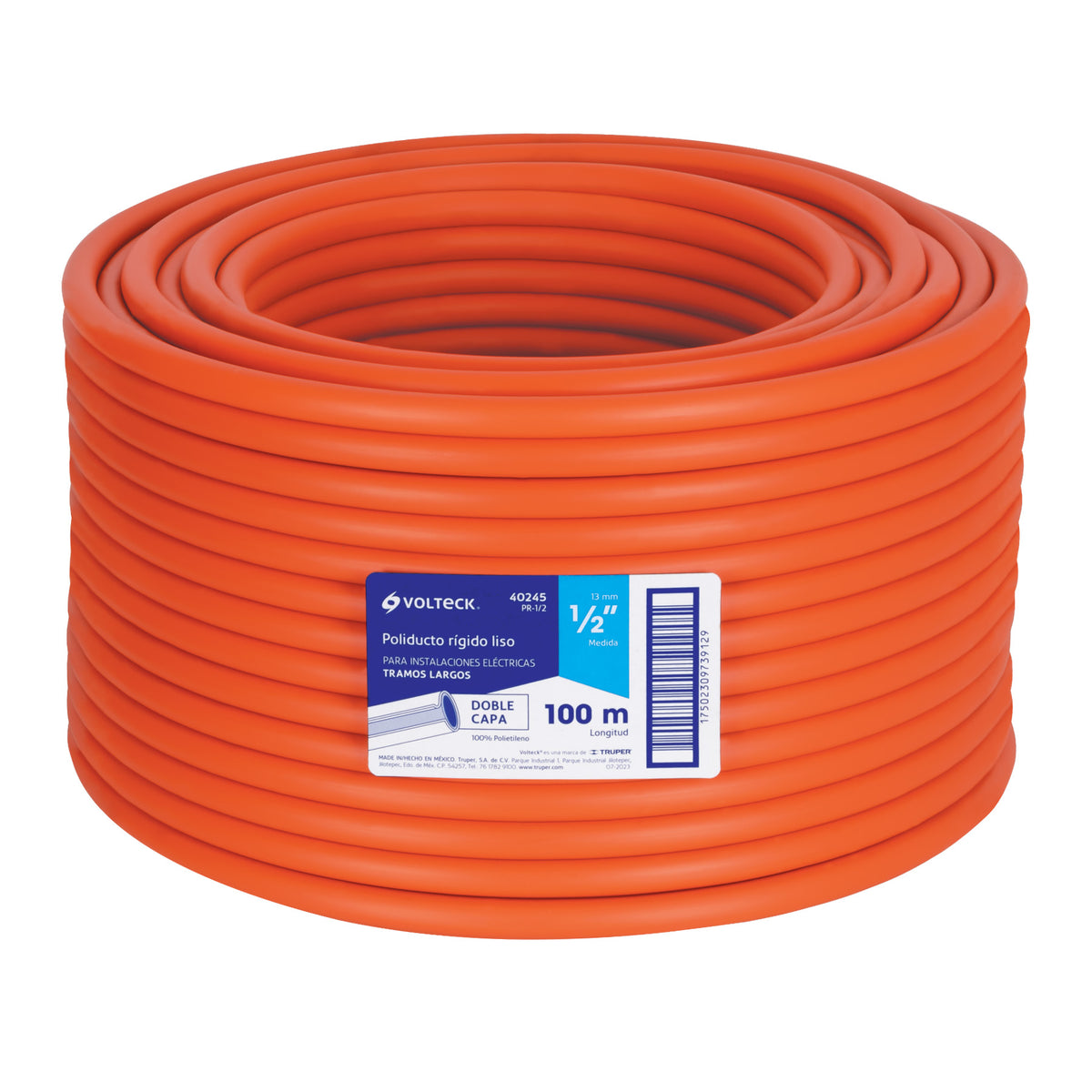 Metro de poliducto 1/2' rígido, rollo con 100 metros 1/2'