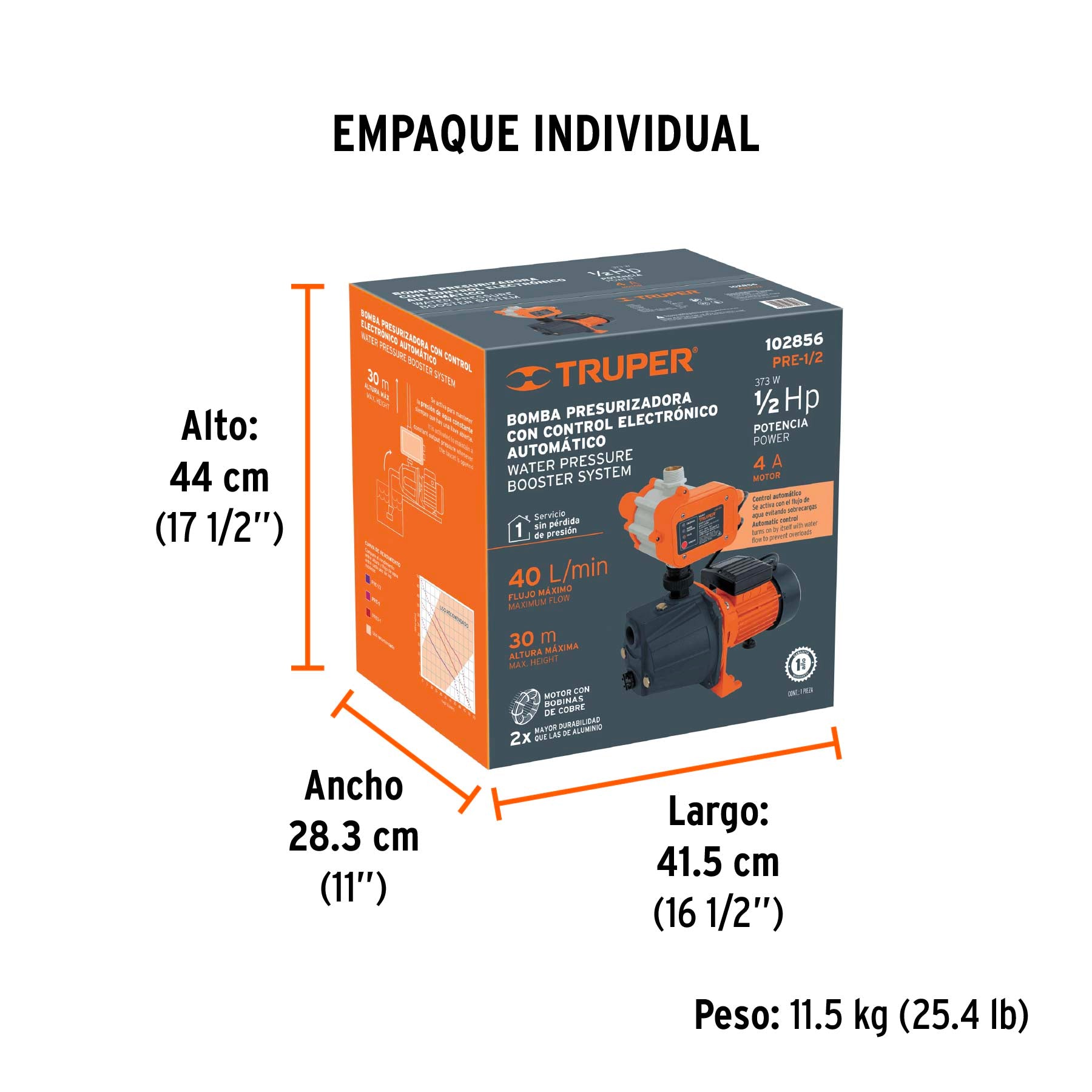 Bomba presurizadora jet hierro con control Truper 1 HP